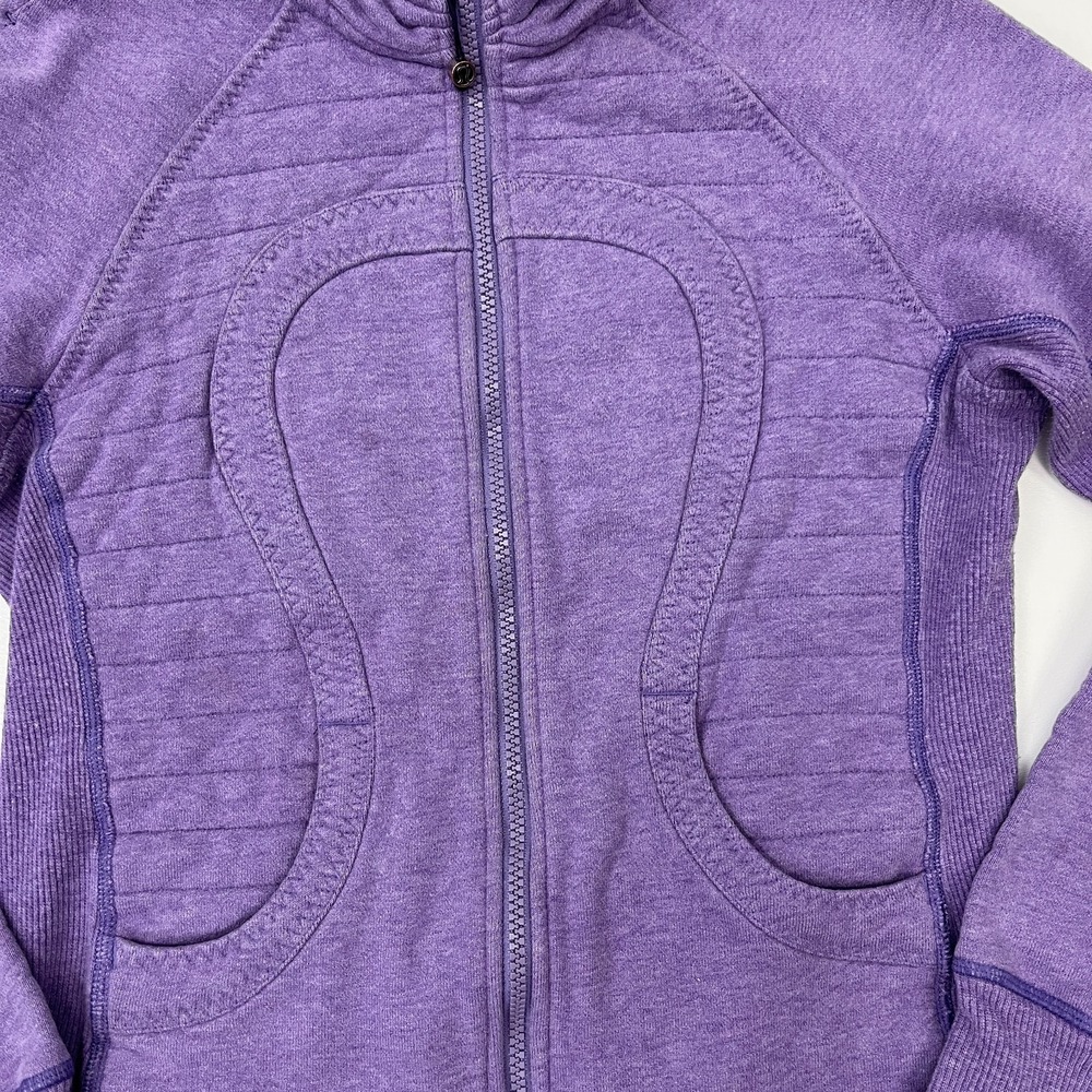 Lululemon Calm & Cozy Jacket "Scuba Cuddle Up"  Womens 6 Purple Sweatshirt - Picture 3 of 14